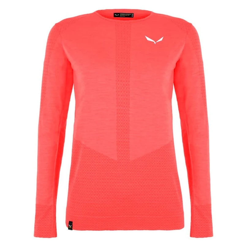 Salewa Zebru Medium Warm Amr L/S Tee, Fluo Coral, L, Unisex