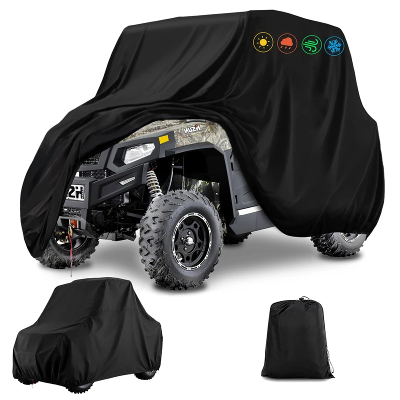 Chikia 2-3 Seater UTV Covers for Hisun Axis Massimo 400 450 500 550 700 750 Tboss,Sector,Coleman,CFMOTO,Yamaha Waterproof Windproof Dustproof 420D Heavy Duty with Storage Bag