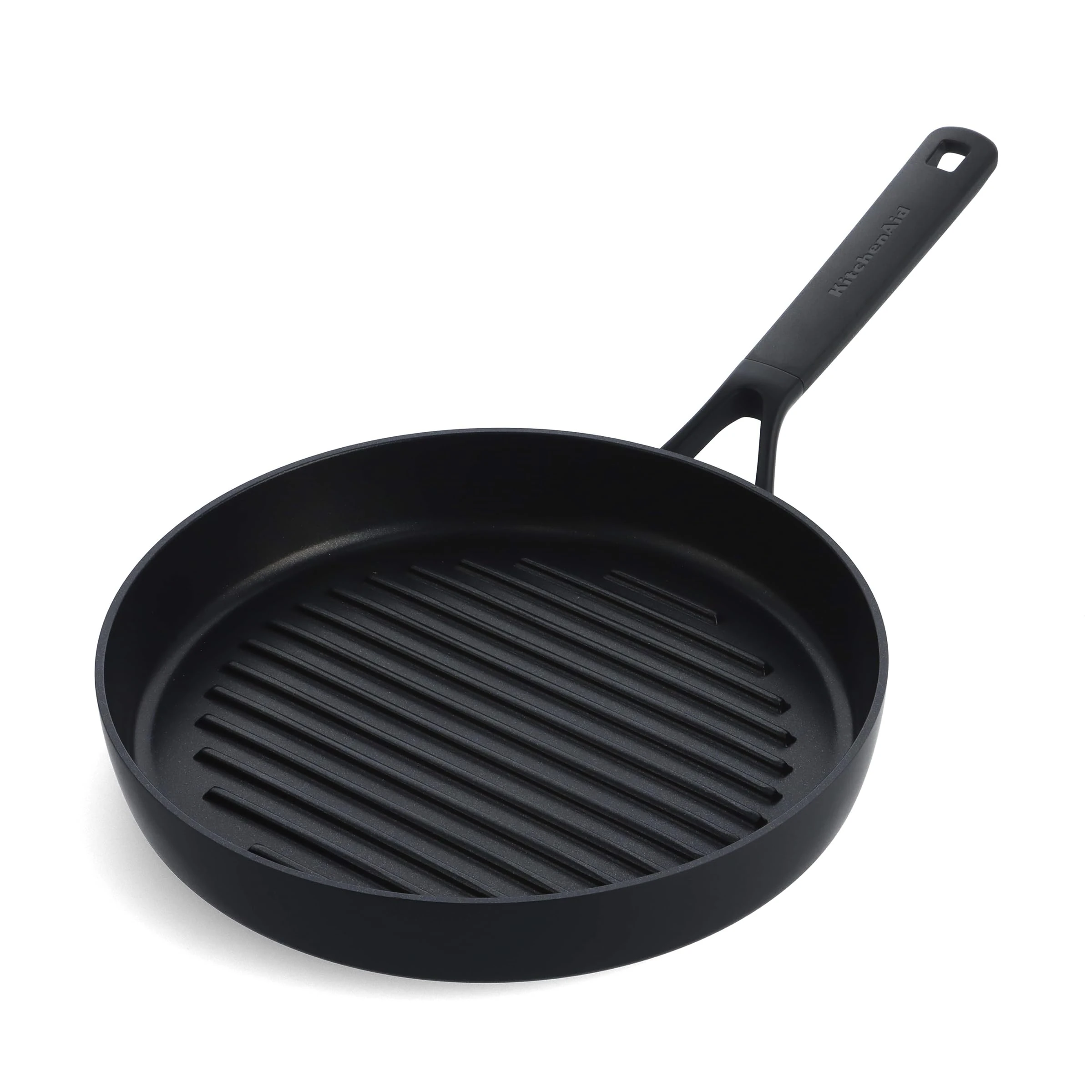 KitchenAid Classic Forged Hard Anodized PFAS-Free Healthy Ceramic Non-Stick, 28 cm Grill Pan, Induction, Oven Safe, Black