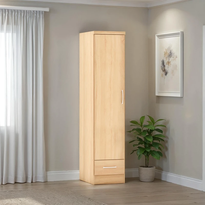 Seconique Nevada 1 Door 1 Drawer Wardrobe in Sonoma Oak Effect