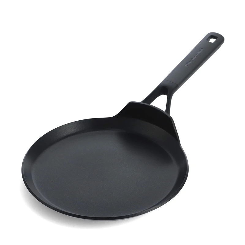 KitchenAid Classic Forged Hard Anodized PFAS-Free Healthy Ceramic Non-Stick, 24 cm Pancake Pan, Induction, Oven Safe, Black