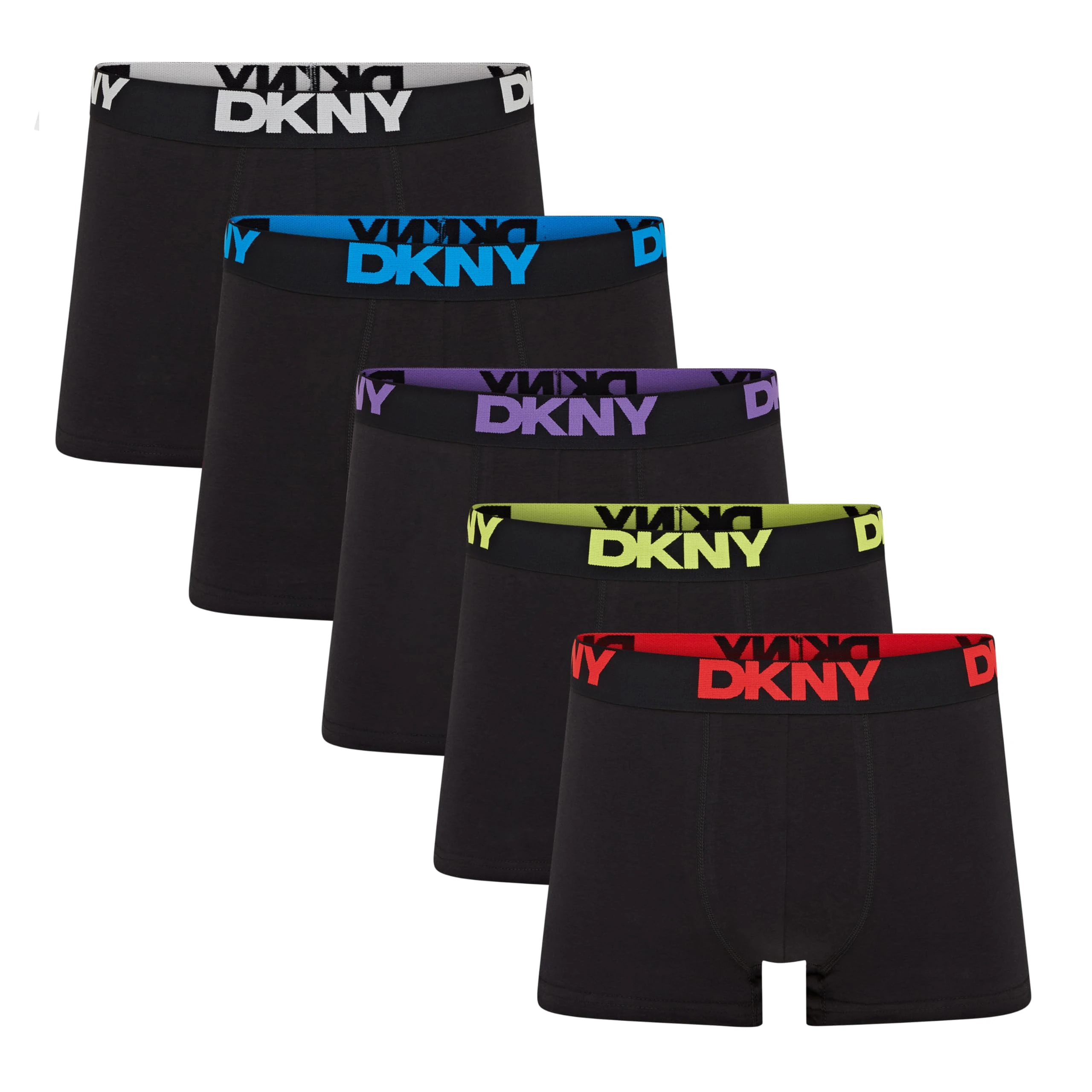 DKNY Scottsdale Mens Boxers Shorts Multipack | Pack Of 5 Cotton Boxers For Men | Breathable Trunks, Cotton Fabric | Mens Underwear Trunks | Ideal Gifts For Him, Black, M