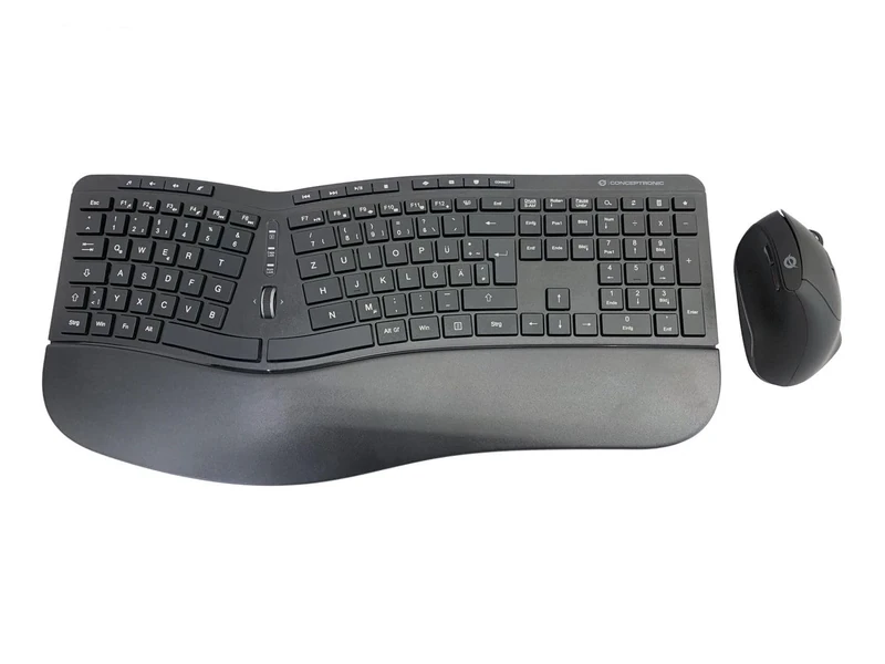 Conceptronic ORAZIO02DE Ergo Wireless Ergonomic Keyboard and Vertical Mouse Set German Layout
