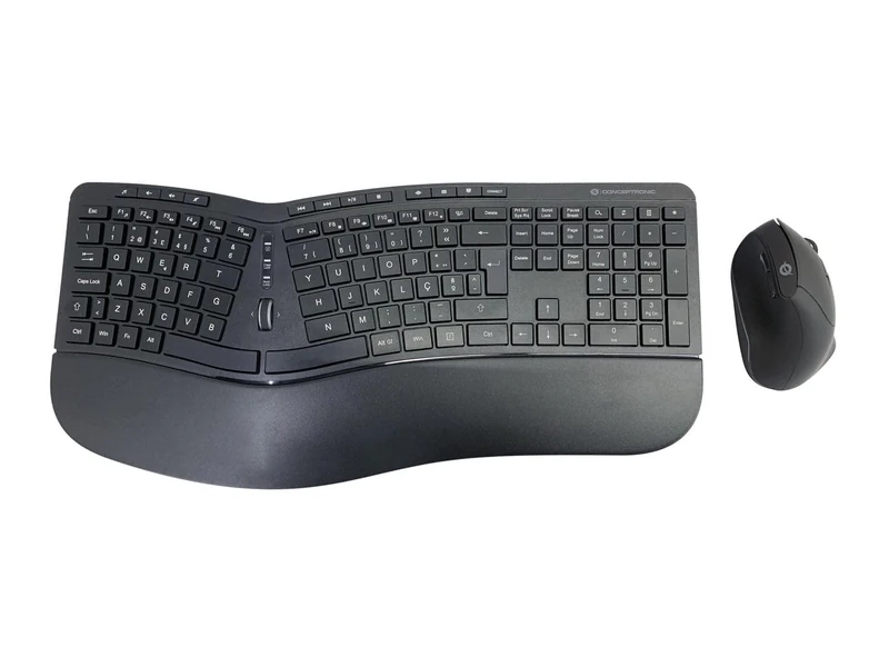 Conceptronic ORAZIO02PT Ergo Wireless Keyboard and Vertical Mouse Set - Portuguese Layout - Black