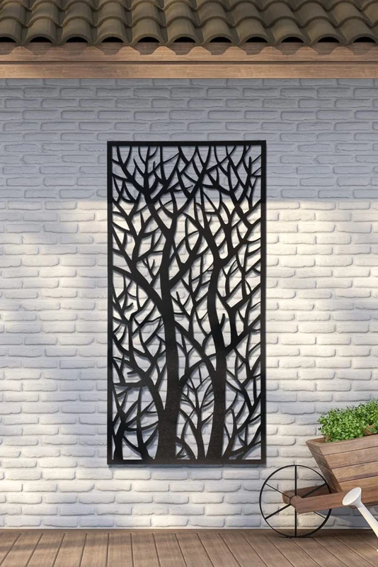 MirrorOutlet Metal Garden Screen Extra Large Tree Effect 180cm x 90cm (6ftx3ftmax)