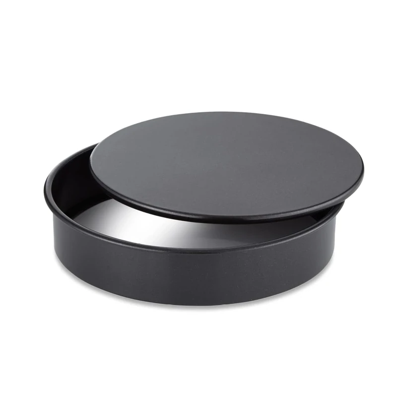 Tower Precision Plus Loose Base 20cm Sandwich Tin Made in Aluminised Steel with Non-Stick Coating, Black