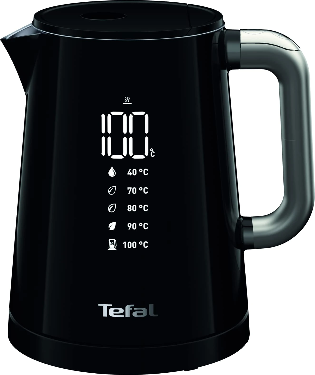 Tefal Smart'N Light KO854830 Electric Kettle, 1 Litre, Digital Screen, 5 Settings, Removable Filter, Keep Warm Function 30 Minutes, Removable Limescale Filter, Automatic Shut-Off
