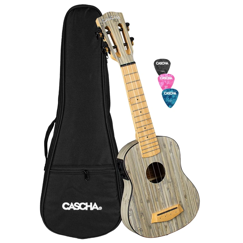 Cascha E-Bamboo Soprano Graphite with Pickup, Bag and 3 Picks