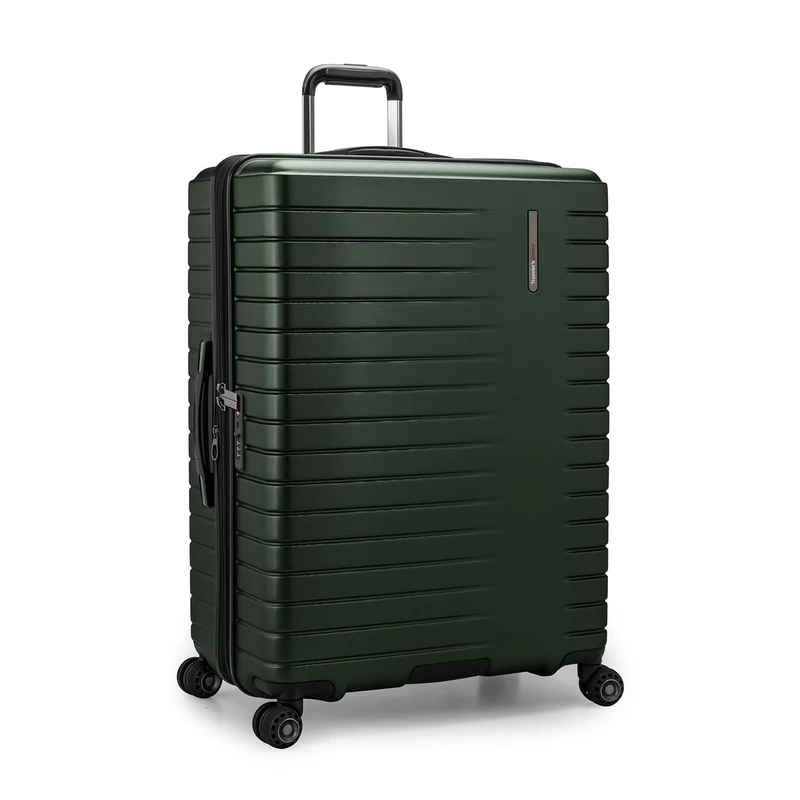Traveler's Choice Archer Polycarbonate Hardside Spinner Luggage Set, Green, Checked 29-Inch, Archer Polycarbonate Hardside Luggage with Spinner Wheels, Tie Down Straps