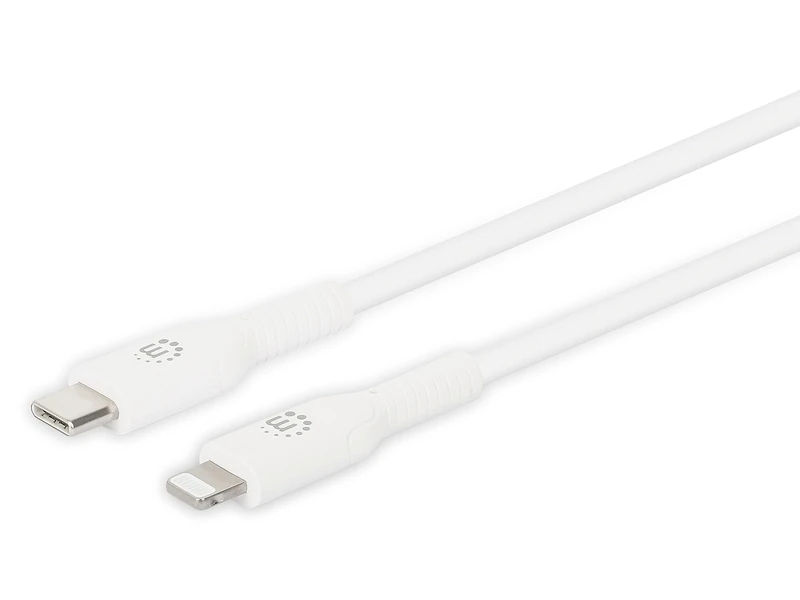 Manhattan USB-C to Lightning Charging Cable 1m White, USB-C Charger Cable
