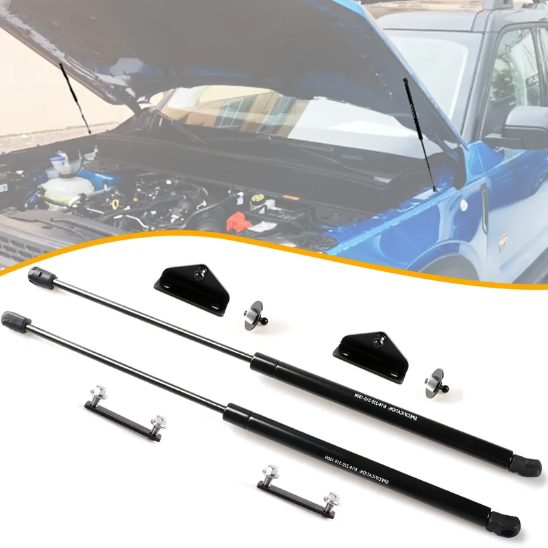 RERPRO Hood Struts Lift Support Kit for Ford Bronco Sport 2021 2022 Accessories Front Quick Hood Lift Supports Shocks Gas Springs Prop Rod Replacements, 2 Pack Black