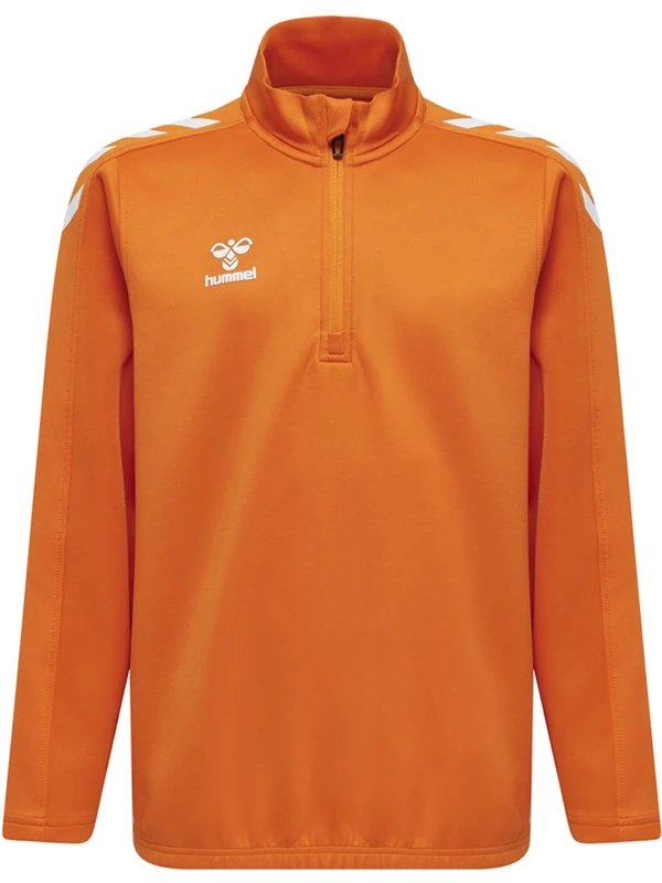 hummel hmlCORE XK HALF ZIP POLY SWEAT KIDS, Unisex kids Sweatshirt, ORANGE TIGER, 176 -