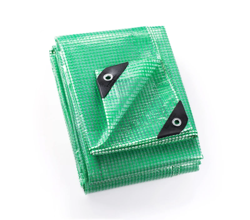 GUARD SHIELD Heavy Duty Clear Green Greenhouse Tarp 12x16 Feet Outdoor Waterproof Poly Leno Mesh Tarp 3x3 Weave Garden Cover UV Resistant 10mil