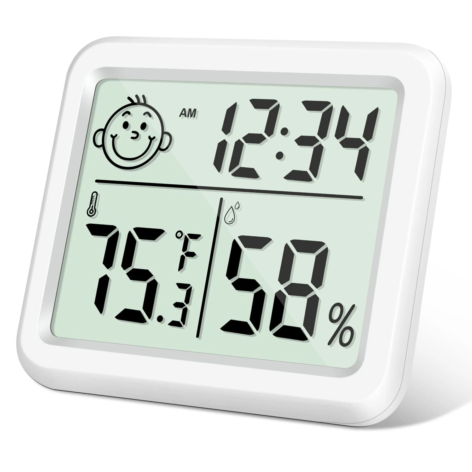 Flintronic Thermometer Hygromete,Temperature and Humidity Monitor, Clear LCD Display and Face Icons, Accurate Thermometer and Humidity Meter for Indoor, Home,Office,Reptile,Nursery(with Battery)