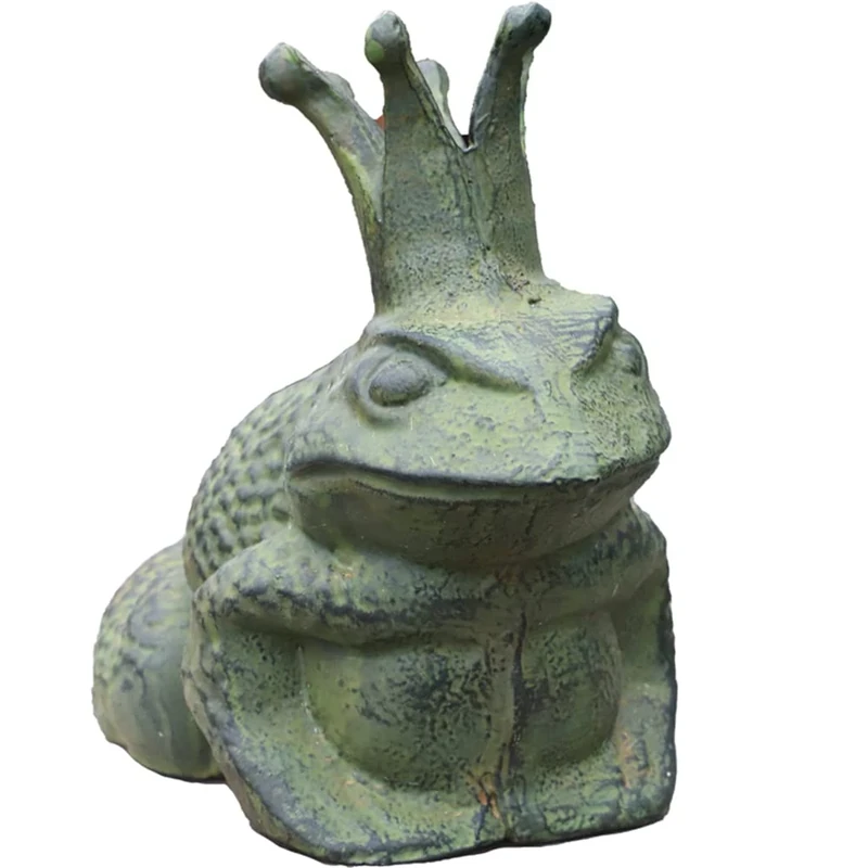 WAYUTO Cast Iron Frog Statue Sitting Frog Figurine Frog Sculpture Figurine Frog Doorstop Frog Ornament for Garden, Yard, Patio, Lawn and Pond Decoration