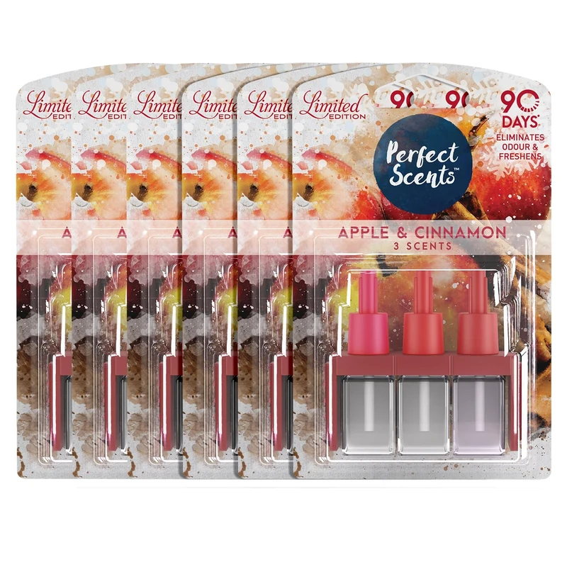 Perfect Scents 3 Scents Air Freshener Refill (6 Pack) - Compatible with 3volution Apple Cinnamon 6x20ml
