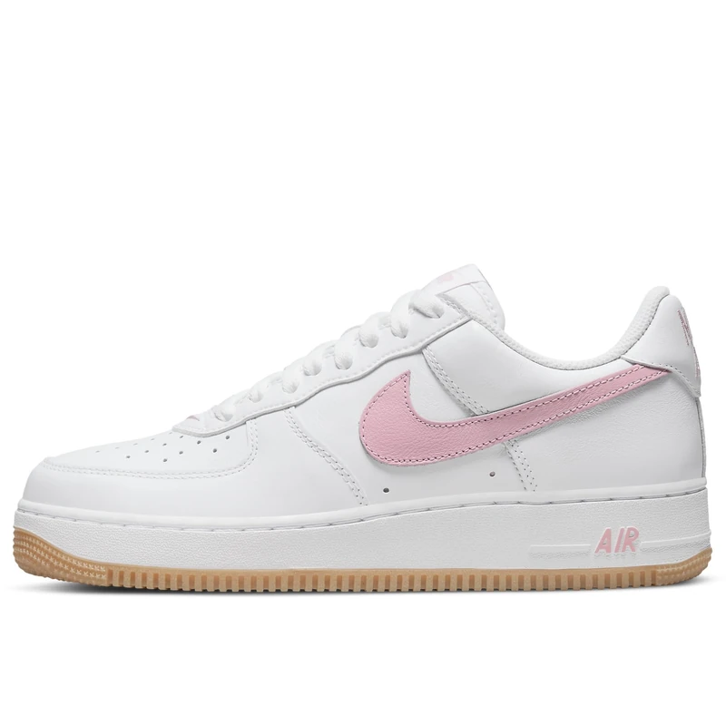 Nike Men's Air Force 1 Low Sneaker - White/Pink/Yellow - Size 6