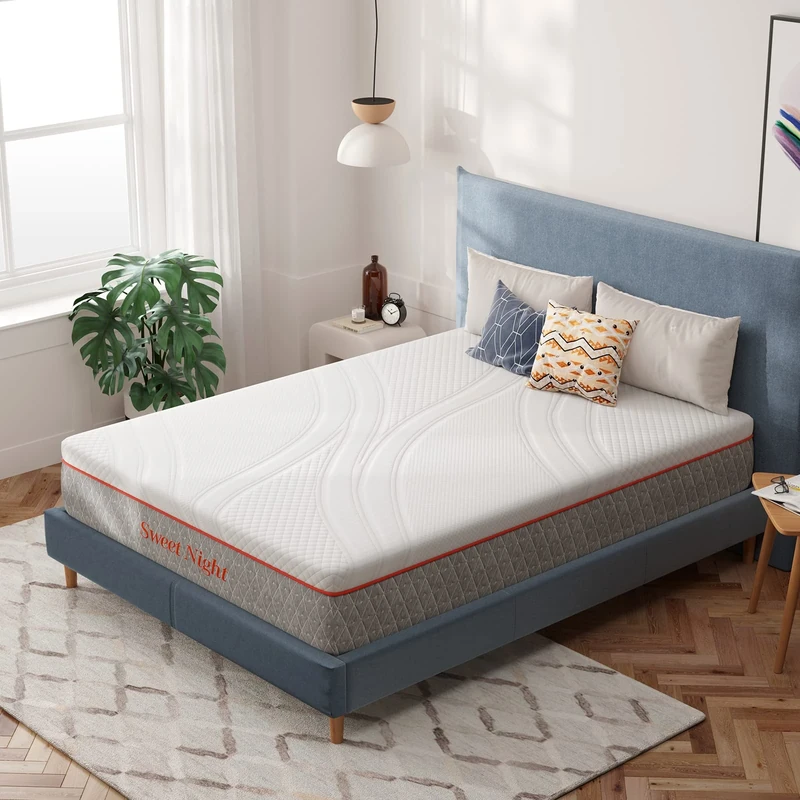 Sweetnight Mattress Gel Foam Mattress for Supportive, Pressure Relief and Cooler Sleeping(135 x 190 x 22 cm)