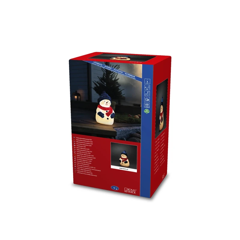 Konstsmide Christmas Outdoor Figures Decoration/Outside Lights LED Snowman/Outdoor Lighting (IP44) / Warm White LED/Transparent Cable