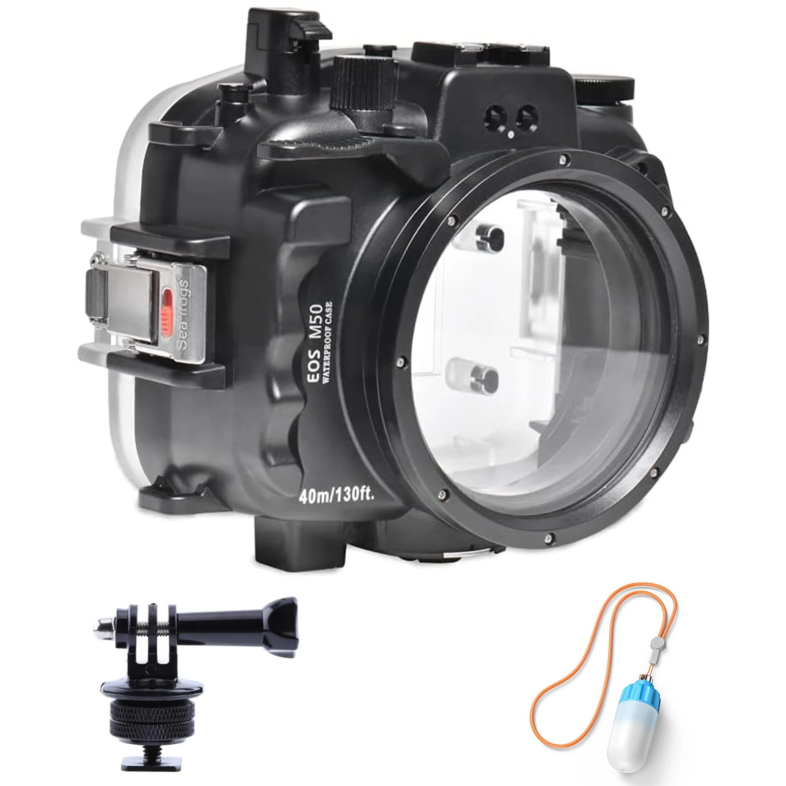 Sea frogs Underwater Camera Case Compatible with Canon EOS M50 22MM 40m/130ft Maximum Diving Depth Waterproof Camera Housing for Diving, Surfing, Rowing, Skiing IPX8