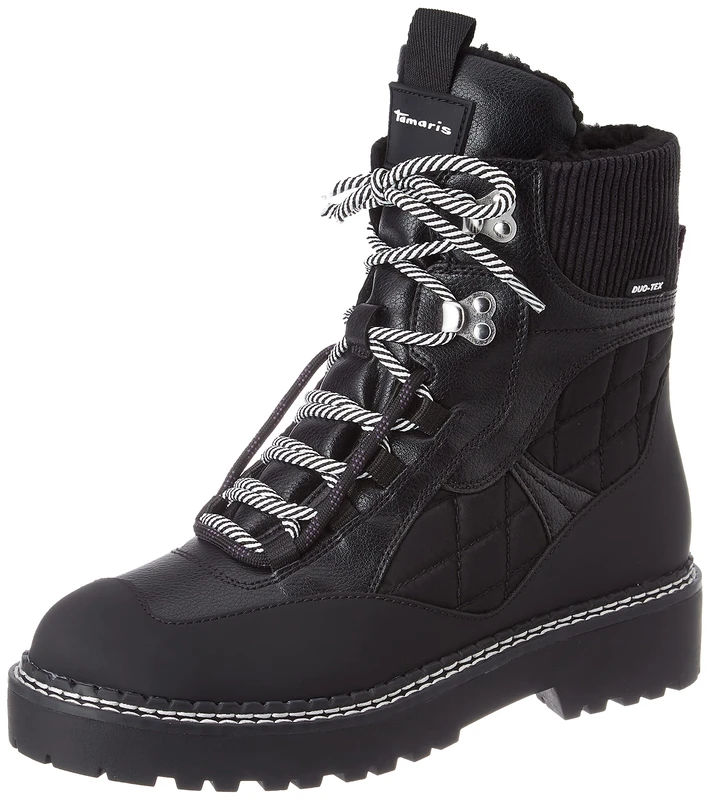 Tamaris Women's Classic Ankle Boots, Women's Boots, Water-Repellent, 098 Black Comb, 7.5 UK