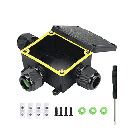 IP68 Junction Box Waterproof, 3-Way Outdoor Extension Electrical Cable Protector, Cable Connector Junction Box for Cable Diameter Ø 5mm-9mm