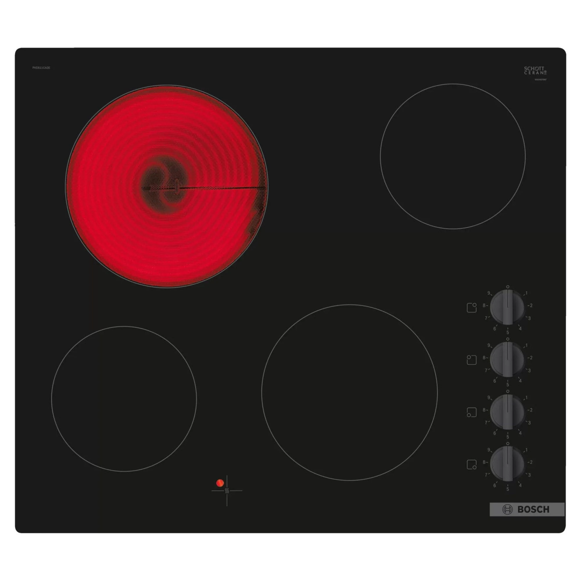 Bosch Home & Kitchen Appliances Bosch PKE611CA3E Electric hob, 60 cm, Black, Built in, Serie 2
