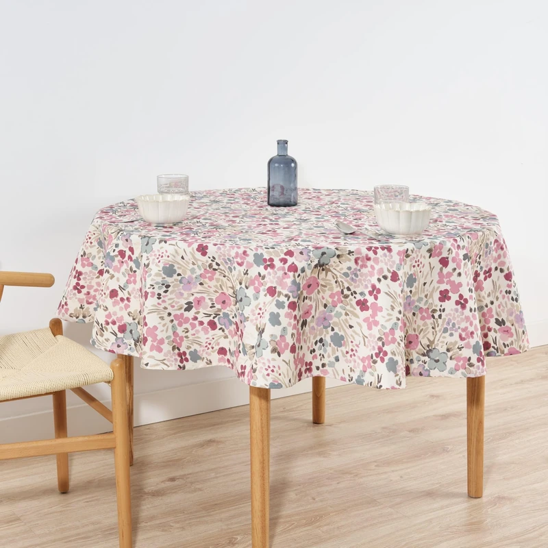BELUM | Round Tablecloth Diameter 180 Resinated Stain Resistant 0120-52, Tablecloth Cotton Fabric