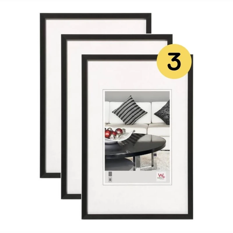 walther Design Picture Frame Black 20 x 30 cm 3-Pack Chair Aluminium Frame AJ030B3