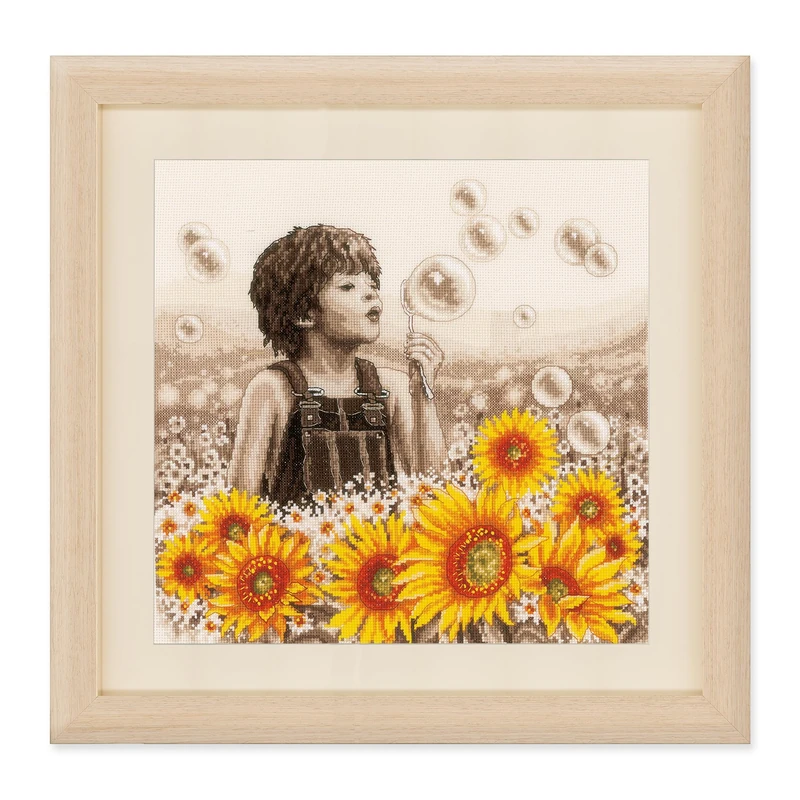 Vervaco Boy and Sunflower Counted Stitch Kit