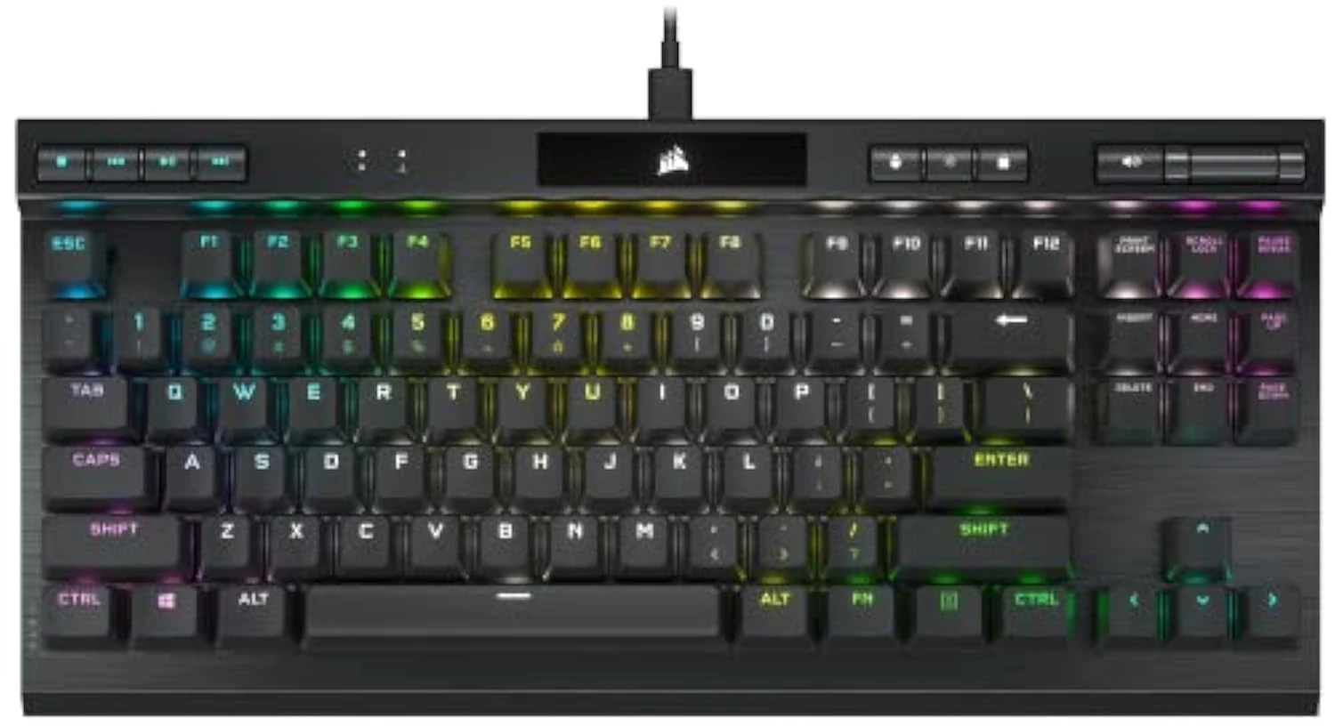 Corsair K70 RGB TKL CHAMPION SERIES Tenkeyless Optical-Mechanical Gaming Keyboard (OPX RGB Keyswitches, PBT Double-Shot Keycaps, Detachable USB-C Cable) QWERTY, NA Layout - Black