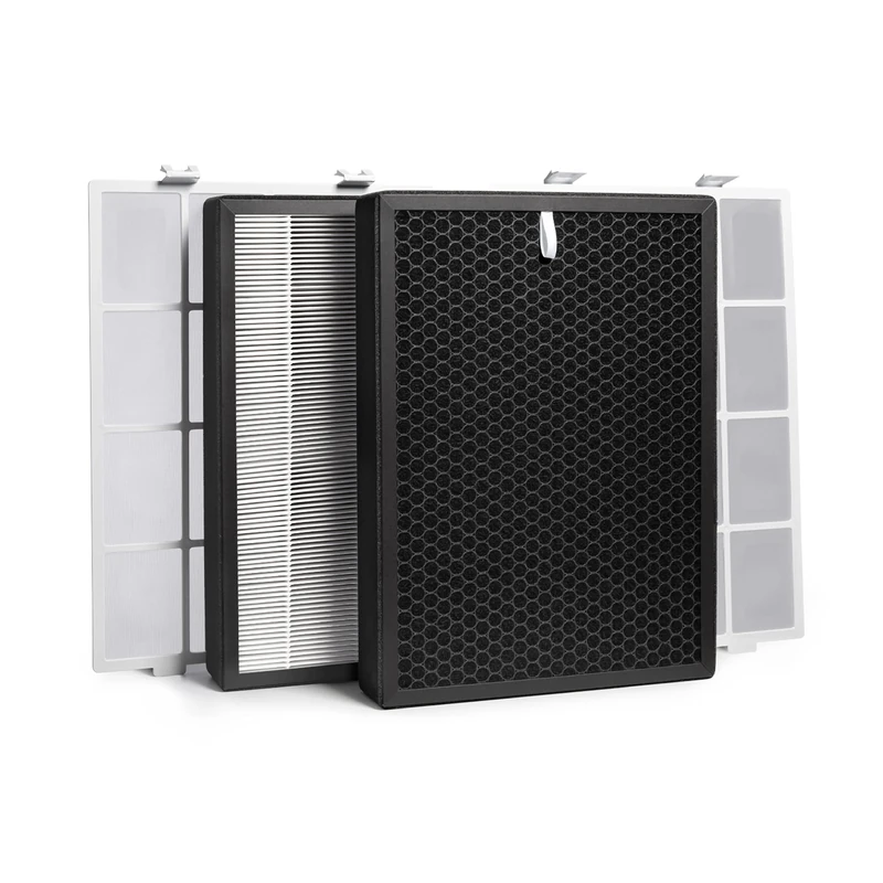 Clinell Rediair Air Filter Replacement - Dual HEPA 14, Removes 99.995% of Airborne Pathogens, Compatible with Air Filtration Unit, RAIR-S01, Black
