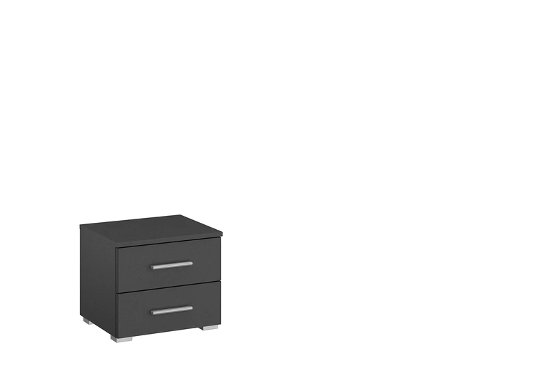 Rauch Möbel Base Bedside Table with 2 Drawers 40 x 36 x 40 cm Metallic Grey - Image 1