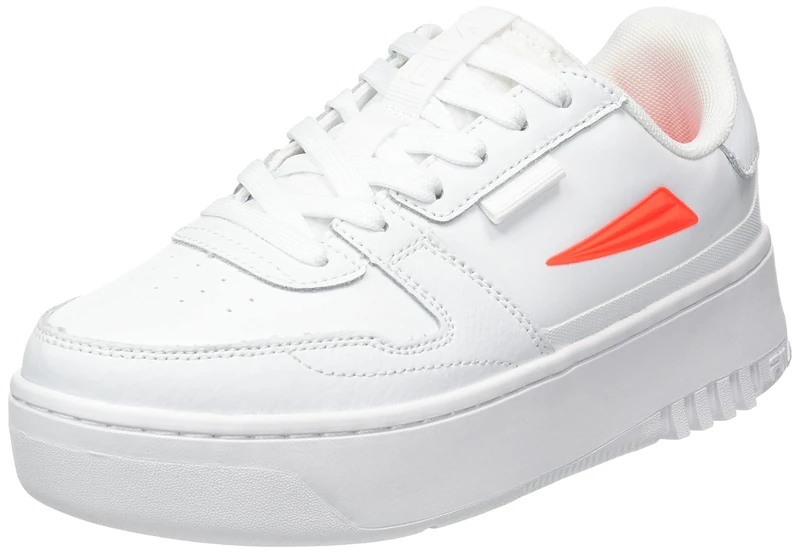 FILA Women's Fxventuno Platform Wmn Trainers, White Fiery Coral, 5.5 UK