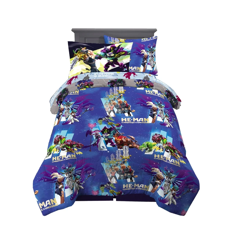 Franco Comforter and Sheet Set with Sham, Microfiber, He- Man and The Masters of The Universe, 5 Piece Twin Size