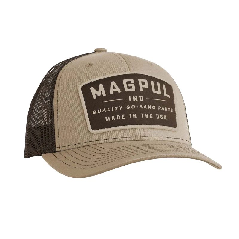 Magpul Trucker Hat Snap Back Baseball Cap, One Size Fits, Go Bang Khaki