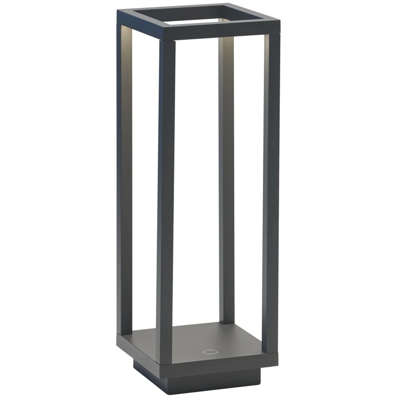 Zafferano, Home Pro Lamp, Rechargeable and Wireless Table Lamp with Touch Control, Suitable for Living Room and Outdoor, Dimmer, 3000K, Height 29.5cm, Dark Grey