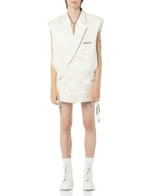 maison blanche All Gender Veston Dress, Cream Pink Print, 2