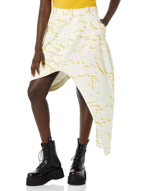 maison blanche Asymmetrical Skirt, Spicy Mustard, 7