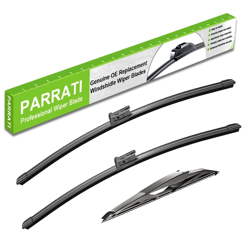 PARRATI® High Performance Premium All-Season Automotive Windshield Wipers with Rear Wiper Blades Replacement for Since 2017 Mazda CX-5 CX-9,Easy DIY Install 24"+18"+14" (Set of 3)