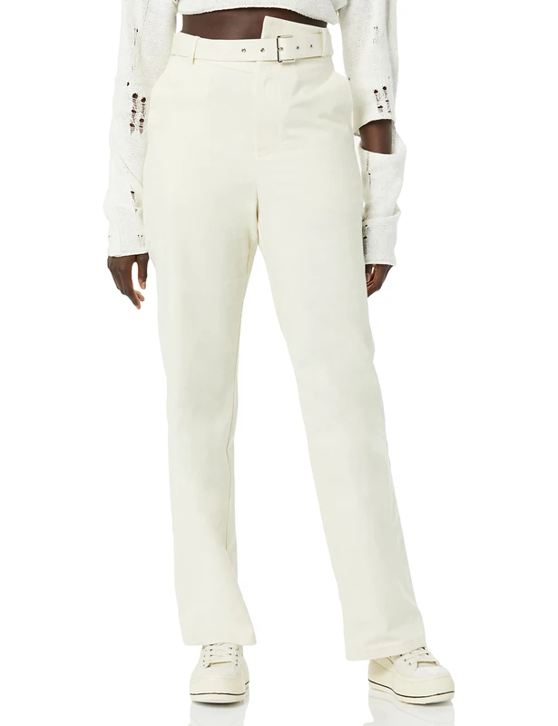 maison blanche All Gender Asymmetrical Trousers, Coconut Milk, 6