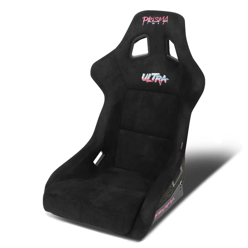 NRG Innovations NRG-FRP-302BK-ULTRA Universal Fixed Back Bucket Racing Seat for 6-Point Harnesses, Size L, Black Cover, Black -ULTRA, 24" W X 36" H X 18" D