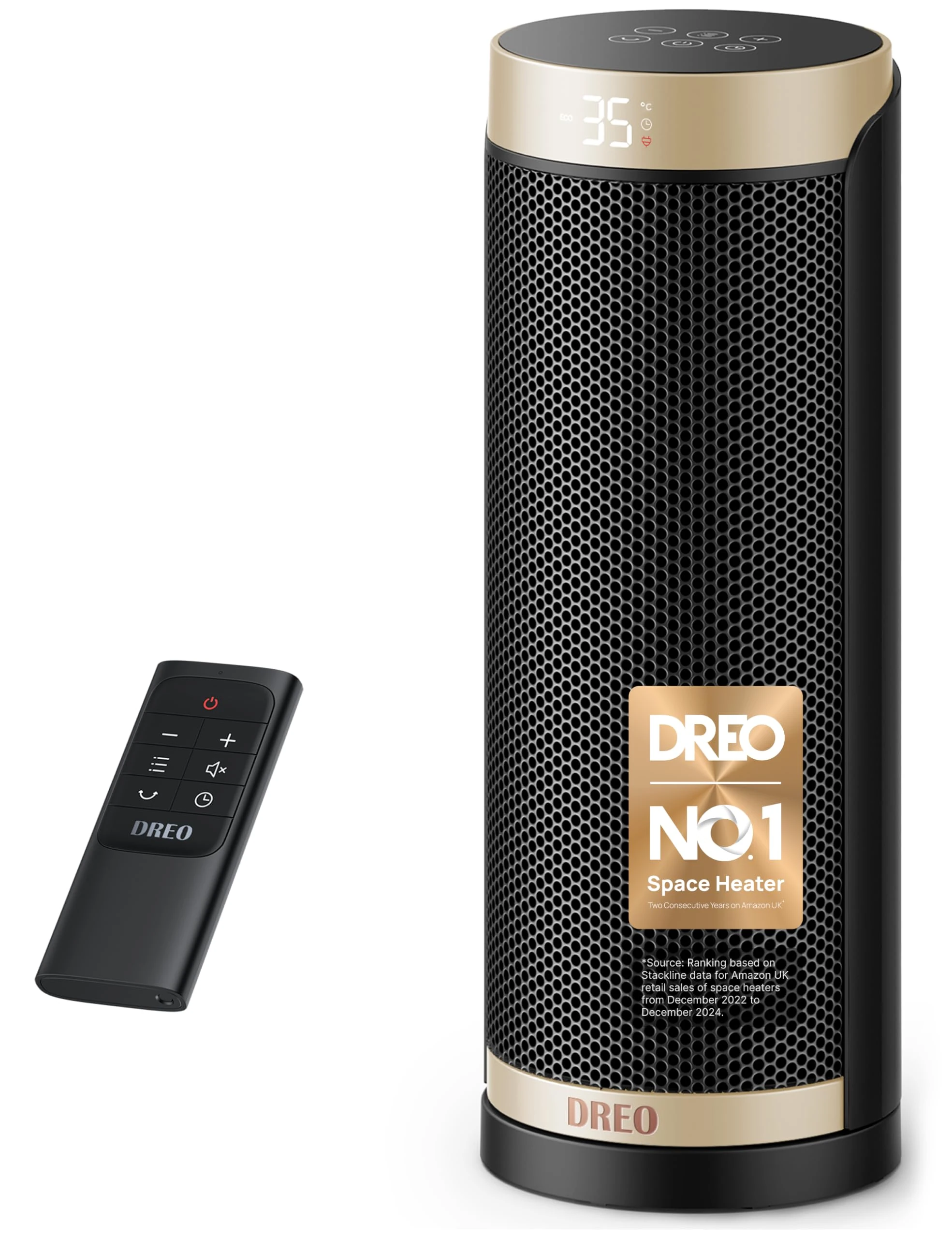 Dreo 16 Inch Electric Heater for Home, 34dB Silent Ceramic Heater, 70° Oscillation Space Heaters Energy Efficient, 3-Mode 3-Speed, Overheating & Tip-Over Protection, 12H Timer, Solaris Slim H3
