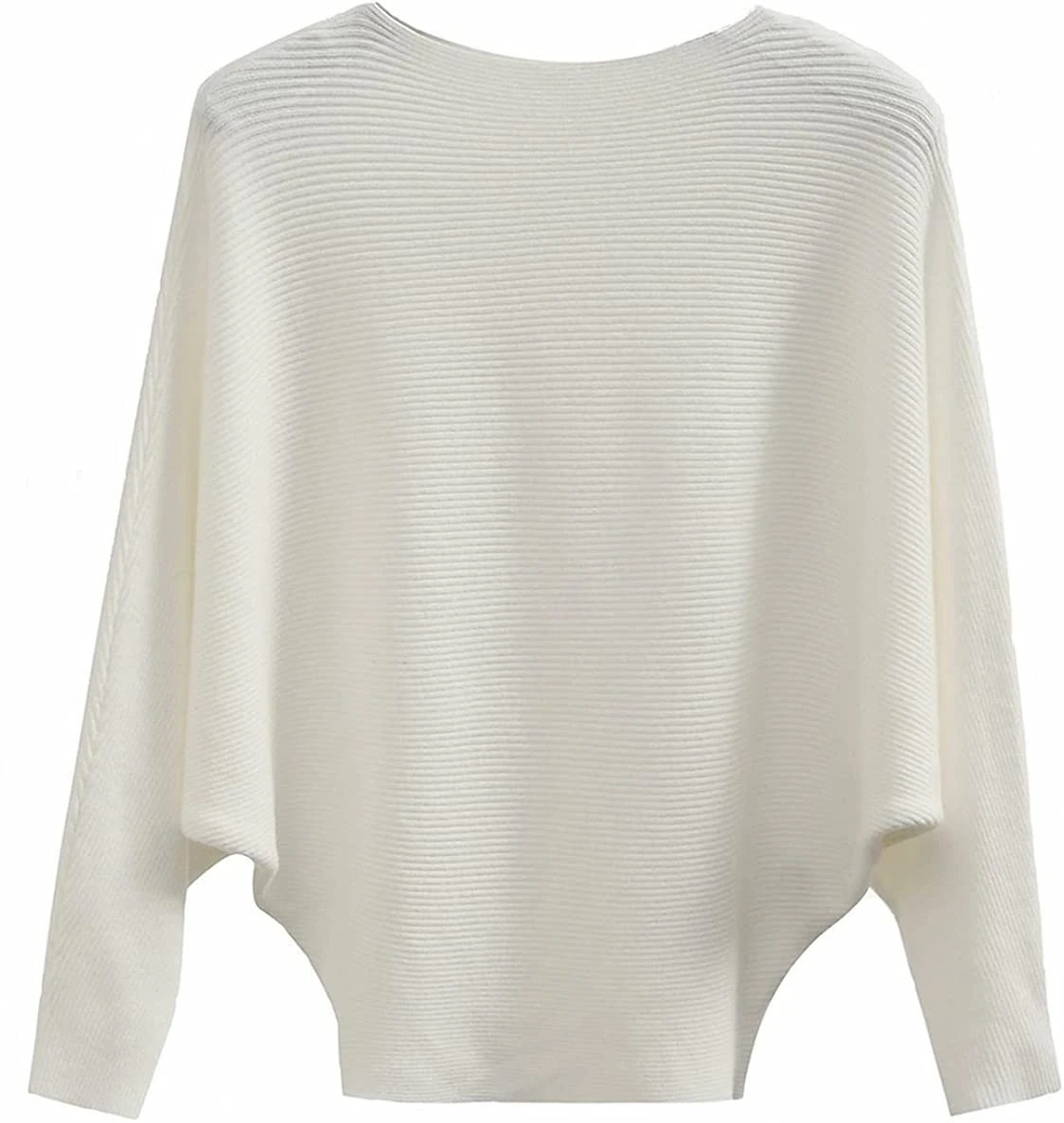 GXIN Batwing Sleeve Jumpers for Women Boat Neck Off Shoulder Dolman Knitted Sweaters Ladies Pullovers Tops (UK, Alpha, One Size, Regular, Regular, Standard, Beige)