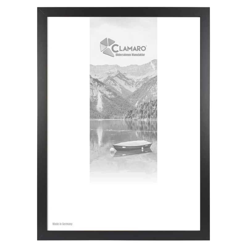 Clamaro 'Collage' Picture Frame 53 x 92 Handmade | Matte Black | Modern MDF Picture Frame with Acrylic Glass Glass, Back Plate and Hanger (Horizontal and Vertical)