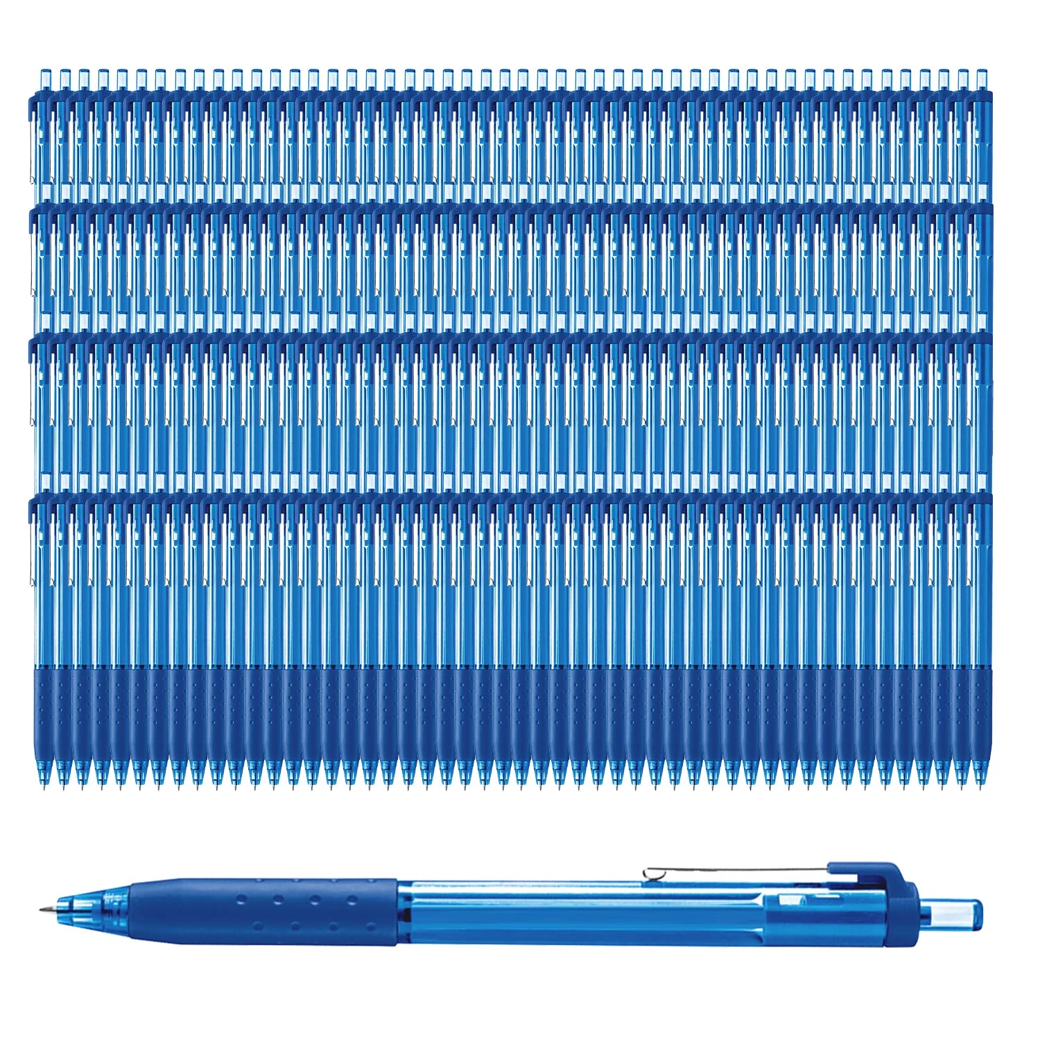Glamza Ballpoint Pens 0.7mm Blue Ink Retractable Writing Pens Multipack Bulk x200 (Model IJ300)