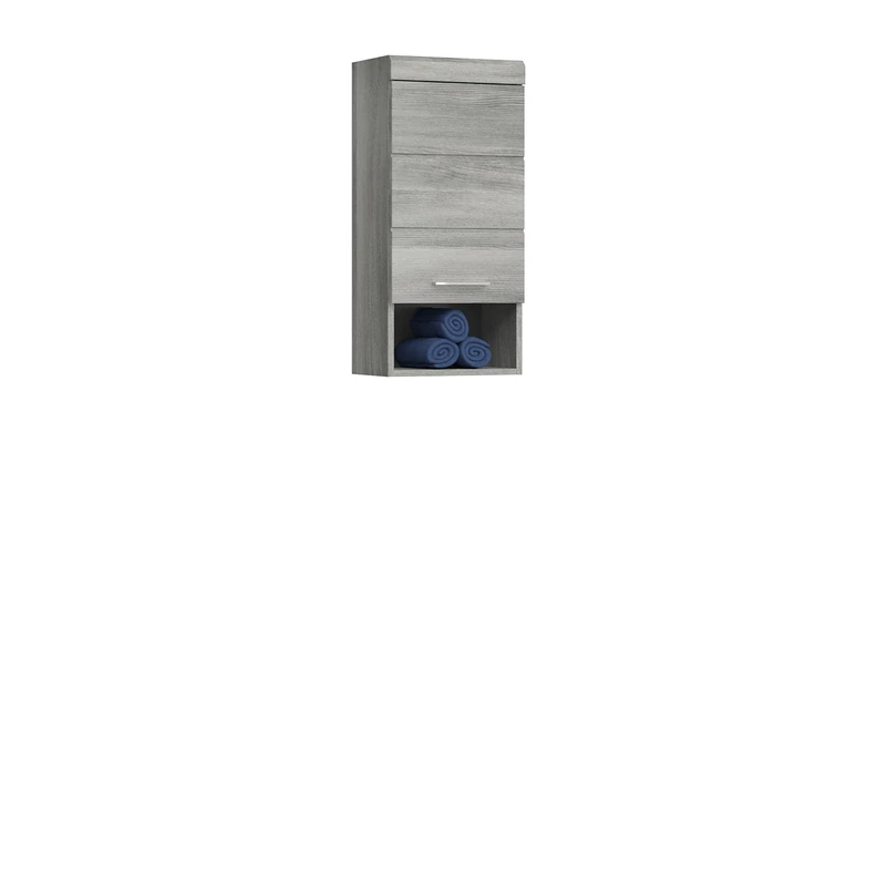 homes&jones Soul Bathroom Wall Cupboard, Wood Material, Smoke Silver Replica, 37 x 79 x 24 cm - Image 1