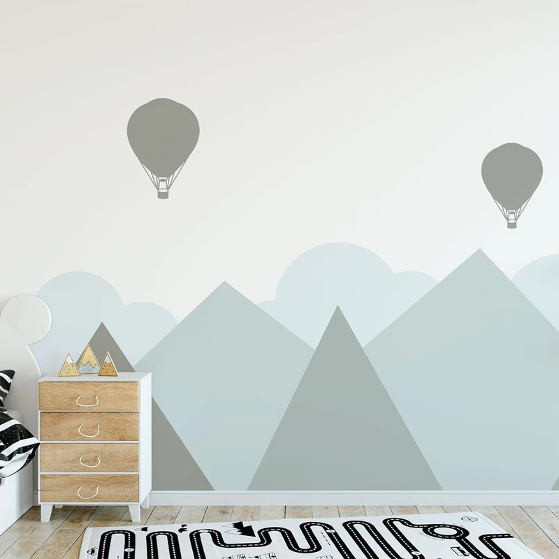 Children's Wall Stickers Baby Room Decoration Children's Wall Stickers Scandinavian Mountains Helsinki Giant Wall Sticker H80 x L105 cm