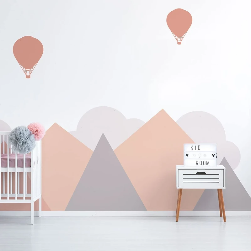 Children's Wall Stickers - Baby Room Decoration - Children's Wall Sticker - Scandinavian Mountains Stockholm - Height 120 x Length 160 cm