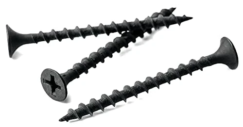 3.5mm x 55mm Black Phosphate Phillips Countersunk Drywall Screws Plasterboard Wood Screw Bugle Head (Pack of 100) A11CD